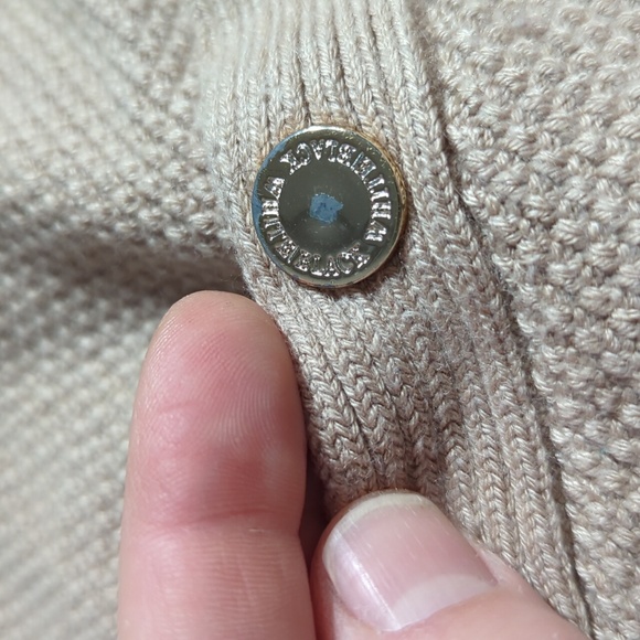 White House Black Market Modal Tan Knit Cardigan Sweater Zip Medium - Picture 10 of 17